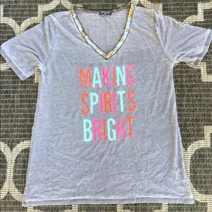 Making spirits bright Christmas / Holiday tee XXL